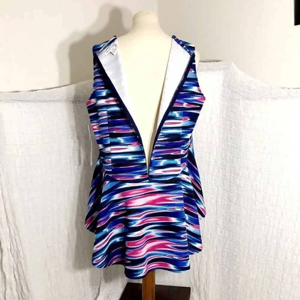 ModaMix NWT Multi-Colored Print Top Size 1X - Picture 6 of 10